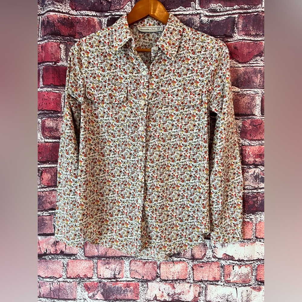 Abercrombie & Fitch Multicolor Ditsy Floral Print Button Down Shirt XS
